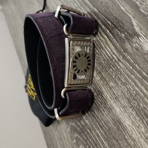 Vintage Versus Gianni Versace Suede Embossed Slide Lock Belt